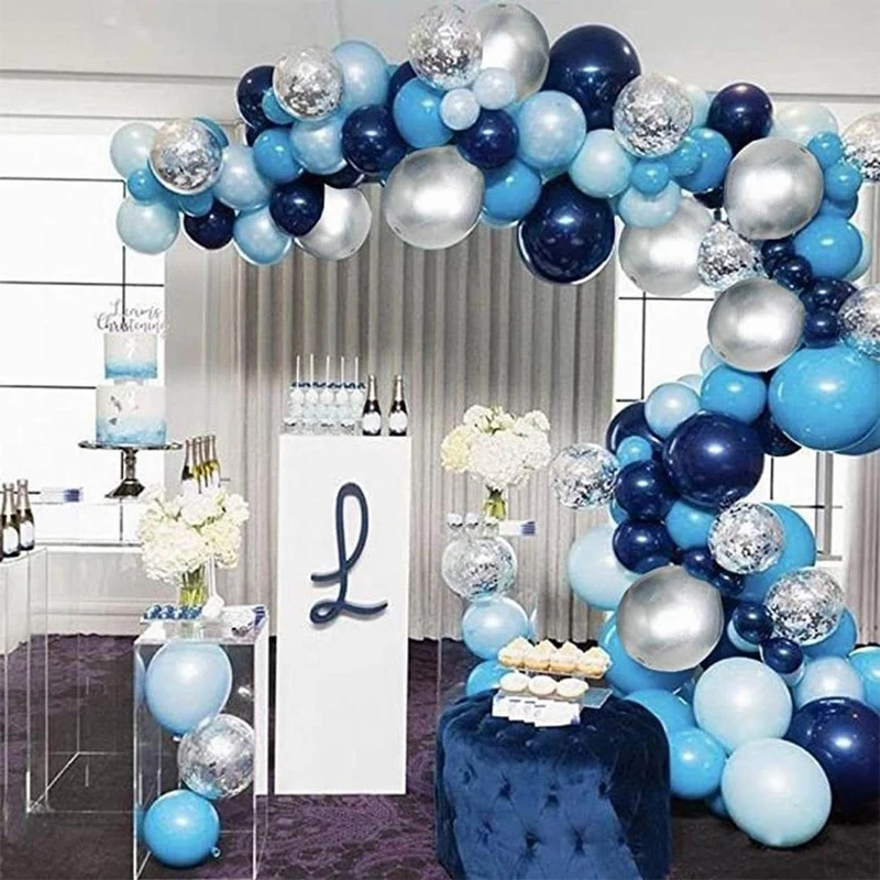 Boy Baptism Decoration Balloon Arch Kit Navy Blue Balloons Baby Shower Decoration Birthday Boy Arche Ballon Anniverssaire