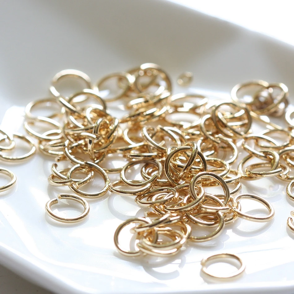 100 Pieces Solid Brass Opened Jump Rings- 8x1mm (4287C)