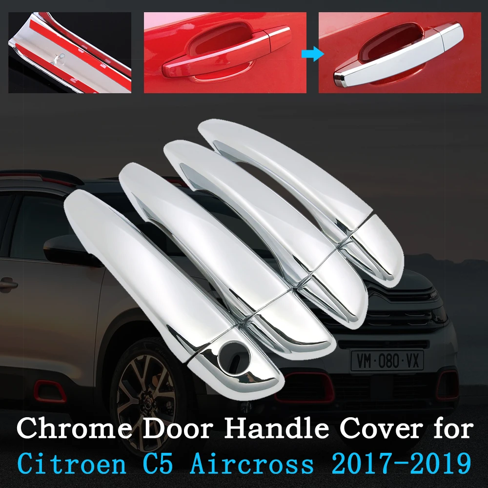 

Хромированная крышка дверной ручки автомобиля для Citroen C5 Aircross 2017-2019, набор отделки автомобиля, внешние аксессуары, автомобильная наклейка 2018