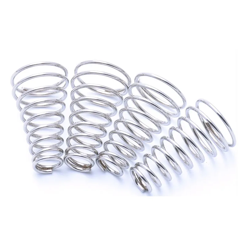 Conical การบีบอัด Springs Tower ฤดูใบไม้ผลิ304สแตนเลส Taper ความดันฤดูใบไม้ผลิเส้นผ่าศูนย์กลาง0.8มม.0.9มม.