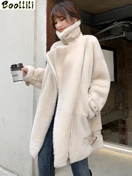 Sheep Boollili Natural Shearing Real Fur Coat Women 100% Wool Jacket Women Clothes 2023 Winter Coat Women Korean Fur Tops