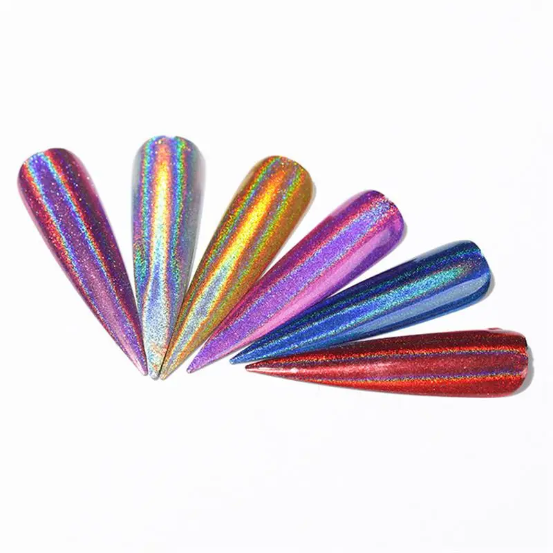 Holographics Powder Laser Nail Glitter Chrome Sequins Gel Polish Flakes for Nails Art Dust Decorations Manicure Pigment