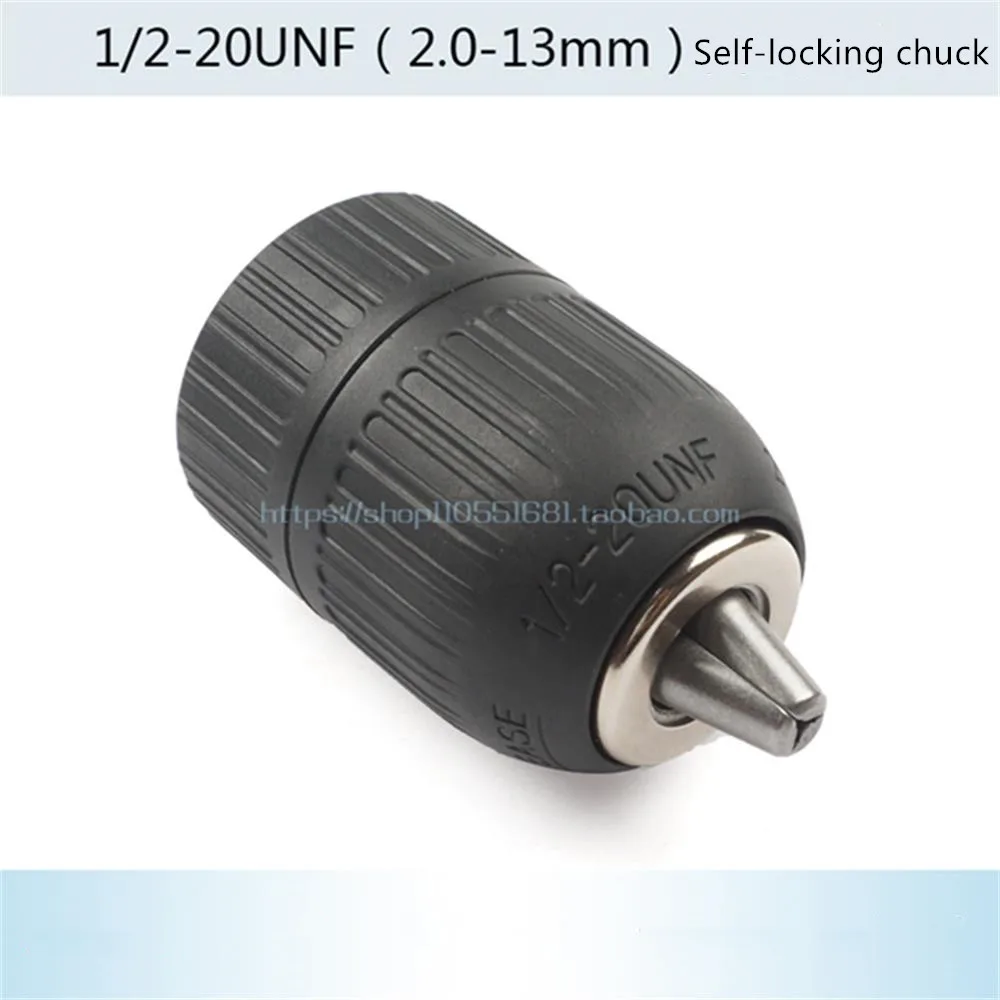 Drill Chuck 2-13mm 1/2-20 UNF Self-locking Keyless Drill Chuck for Impact Wrench Conversion Woodworking Screwdriver Tool