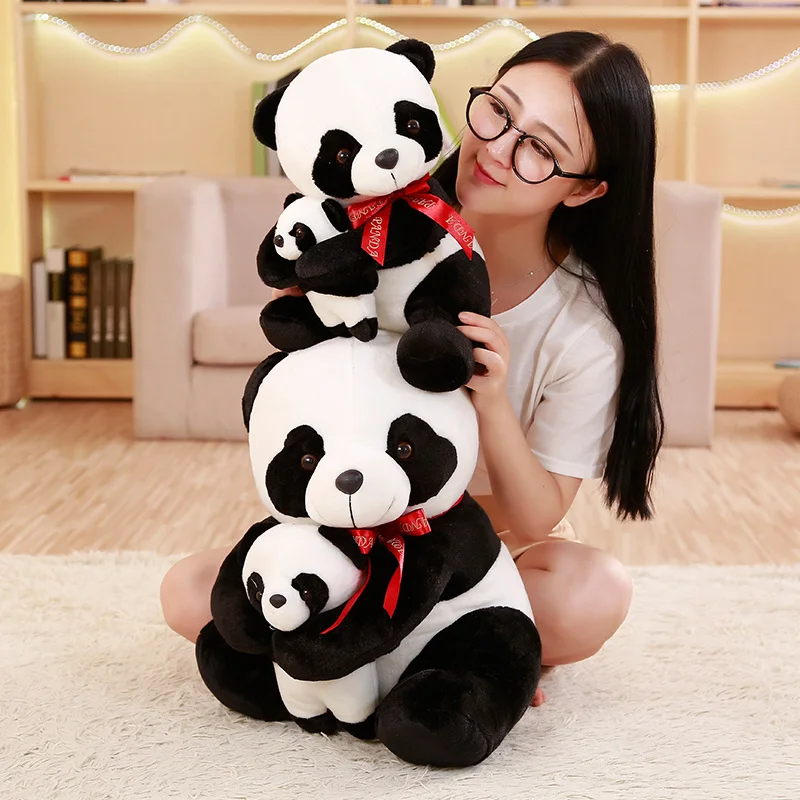 25-50 ซม.น่ารักพ่อ & Baby PANDA ตุ๊กตาของเล่นตุ๊กตาสัตว์ตุ๊กตาหมีการ์ตูนหมอนนุ่ม Kawaii ตุ๊กตาสาวคนรักวันเกิด...