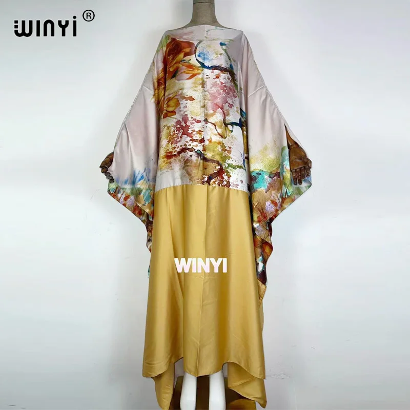 

Женская длинная юбка с рукавом летучая мышь, свободная юбка оверсайз с цветочным принтом, лето 2022