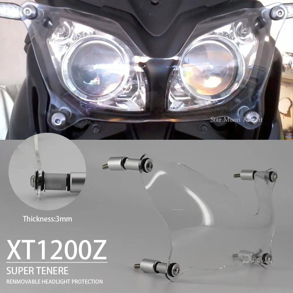 For YAMAHA XT 1200 Z XT1200Z xt1200 Super Tenere 2010 Motorcycle Accessories Acrylic Headlight Protector Guard light Lense Cover