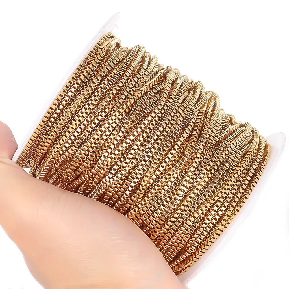 2 Meter Edelstahl-Kettenhalskette für DIY-Schmuckherstellung, Handarbeiten, Armbänder, Großhandelsbedarf, Körperketten – Detail 5