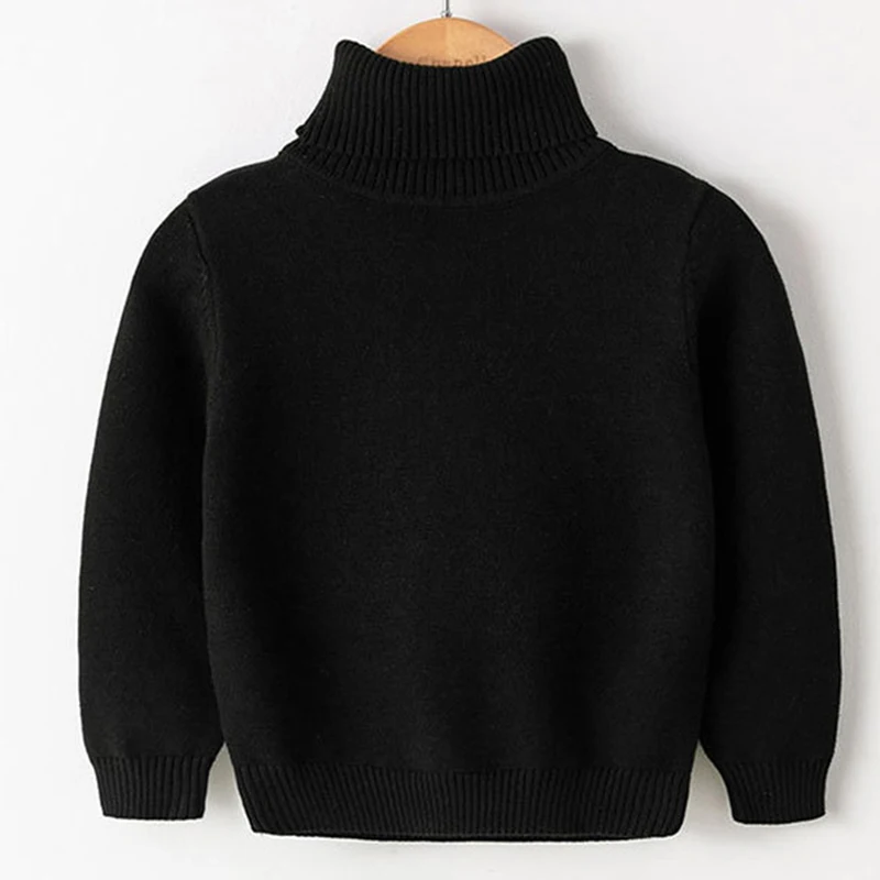 Sweater For Fall/Winter New Style Pure Cotton Boys And Girls Candy Color White Bottoming Turtleneck Sweater
