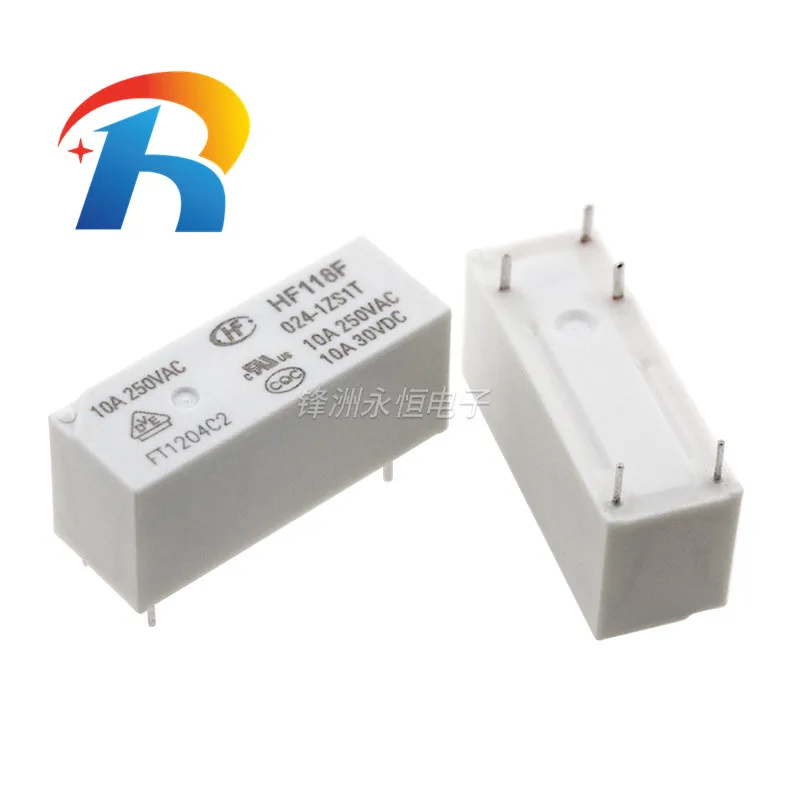 Free shipping 10PCS/LOT NEW  relay JQX-118F HF118F-005-1ZS1T 5VDC HF118F-012-1ZS1T 12VDC  HF118F-024-1ZS1T  24VDC  10A 5PIN