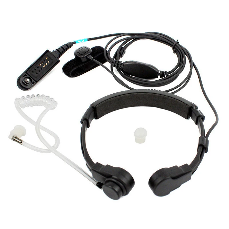 Extendable Neckband Handsfree Throat Mic Earpiece Headset for Motorola GP340 GP338 GP328 GP320 Communication System