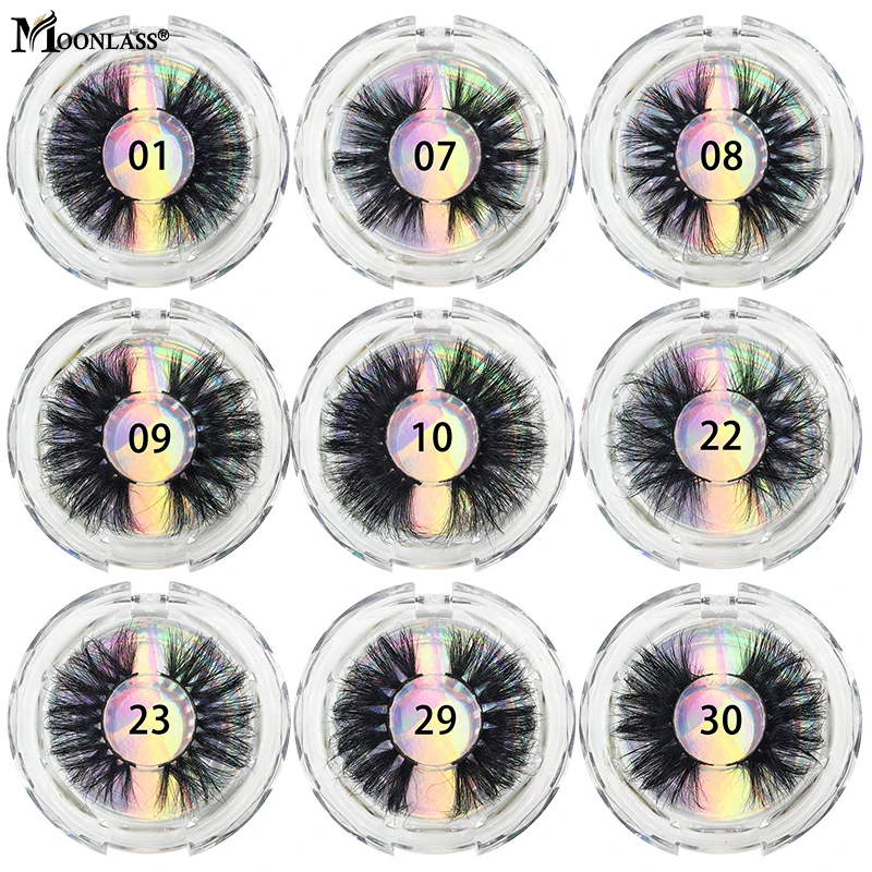 Moonlass Makeup 3D Mink Lashes False Eyelashes Extension Custom Full Strip Mink Eyelash Bulk Free Eyelash Packaging Box