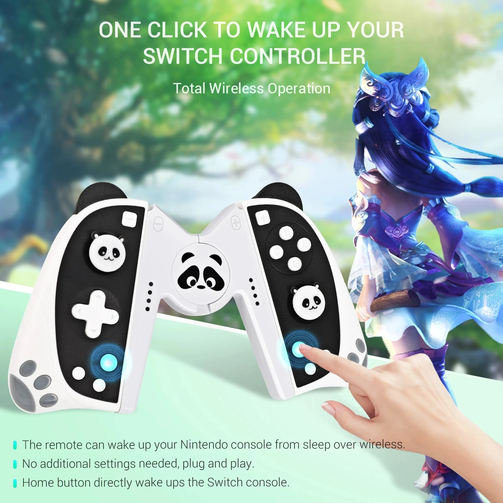 

Новый удаленный беспроводной контроллер Wake Up Panda геймпад для Nintendo Switch с 6-осевым датчиком и реальной вибрацией отзывы