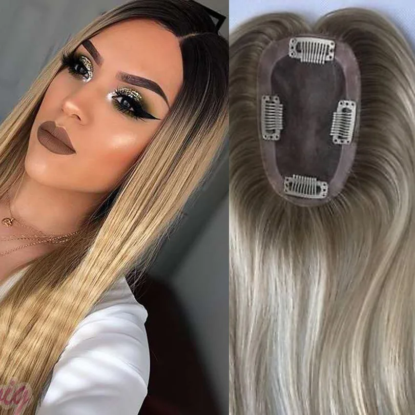 

13x15cm 613 Transparent Lace Human Hair Toupee For Women 8"-20" Breathable MONO PU Base With Clip In Hair Toupee Remy Hair piece