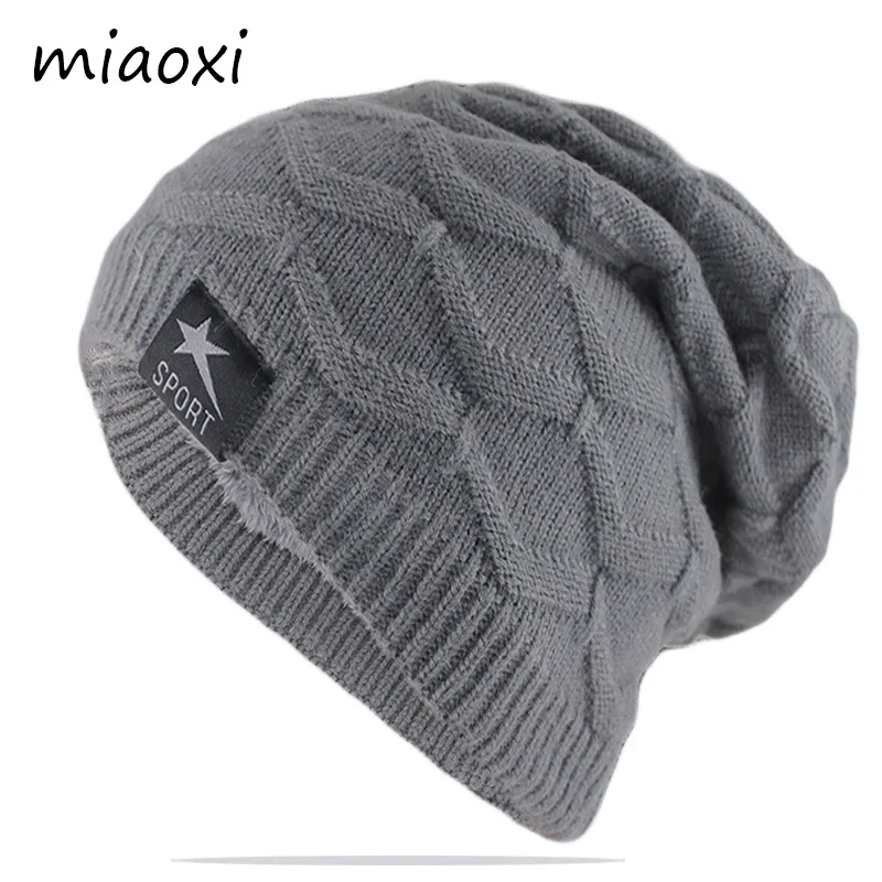 New Arrival Fashion Sports Men Winter Beanies Skullies Warm Outdoor Star Adult Unisex Hats Caual Solid Bonnet Turban Beanie