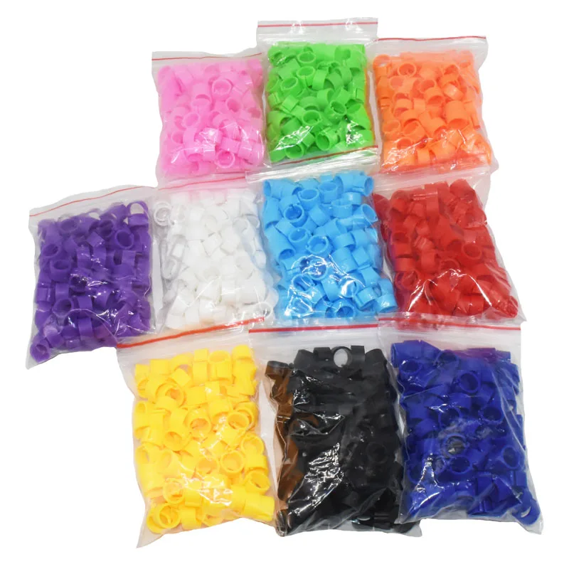 1000 pcs Inner Diameter 8mm Bird Foot Ring Dove Pigeon Parrot Leg Rings Small Birds Foot Ring Bird Clip Ring 10 Colors