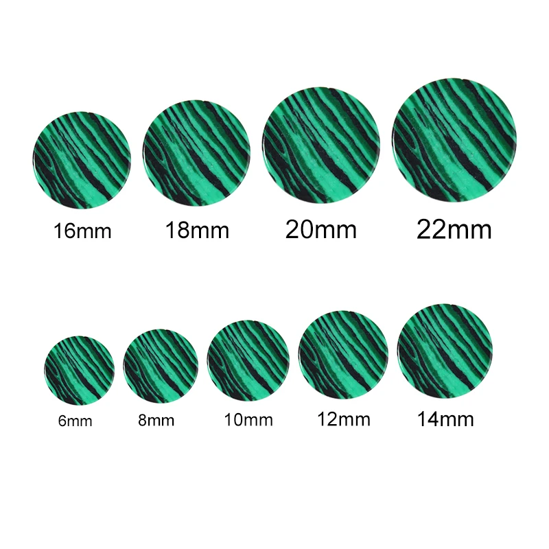 30/20/10pcs/bag Natural Stone 6-22mm Round Flat Strips Turquoise Malachite Spacers For DIY Jewelry Making Bracelet Accessories