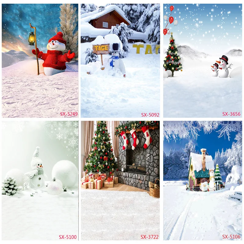 

SHENGYONGBAO Christmas Theme Photography Background Winter snowman elk Portrait Backdrops For Photo Studio PropsYXFL-71