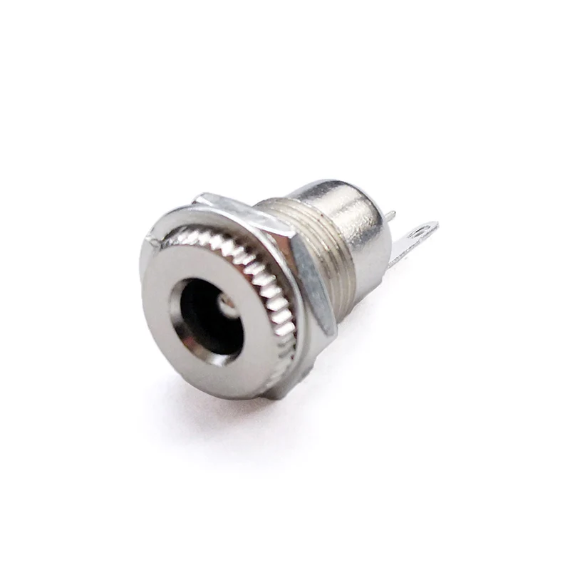 2pcs 5pce/LOT DC099 5.5 mm x 2.1mm DC Power Jack Socket Female Panel Mount Connector Metal Open Hole 11MM 5.5*2.1 5.5*2.5