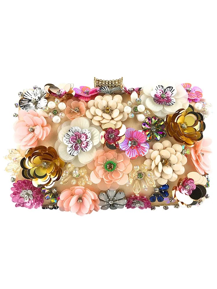 Saco de noite flor bolsa de embreagem floral bolsa de casamento para as mulheres couro do plutônio da noiva sacos de embreagem com 3d sequin flores bonito