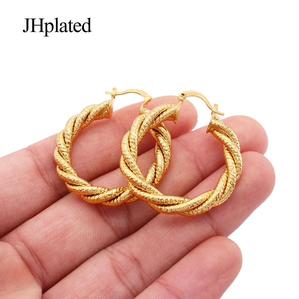 earings African New Gold Color Small round Earrings for Women/Girls Jewelry Ethiopian Arabia wedding gifts Hoop earring