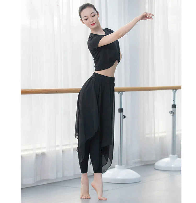 Dance Pant Adult Latin Pant Training Dress Irregular Modern Dance  Trousers for Women Ballroom Costume Practice Dancing Pants