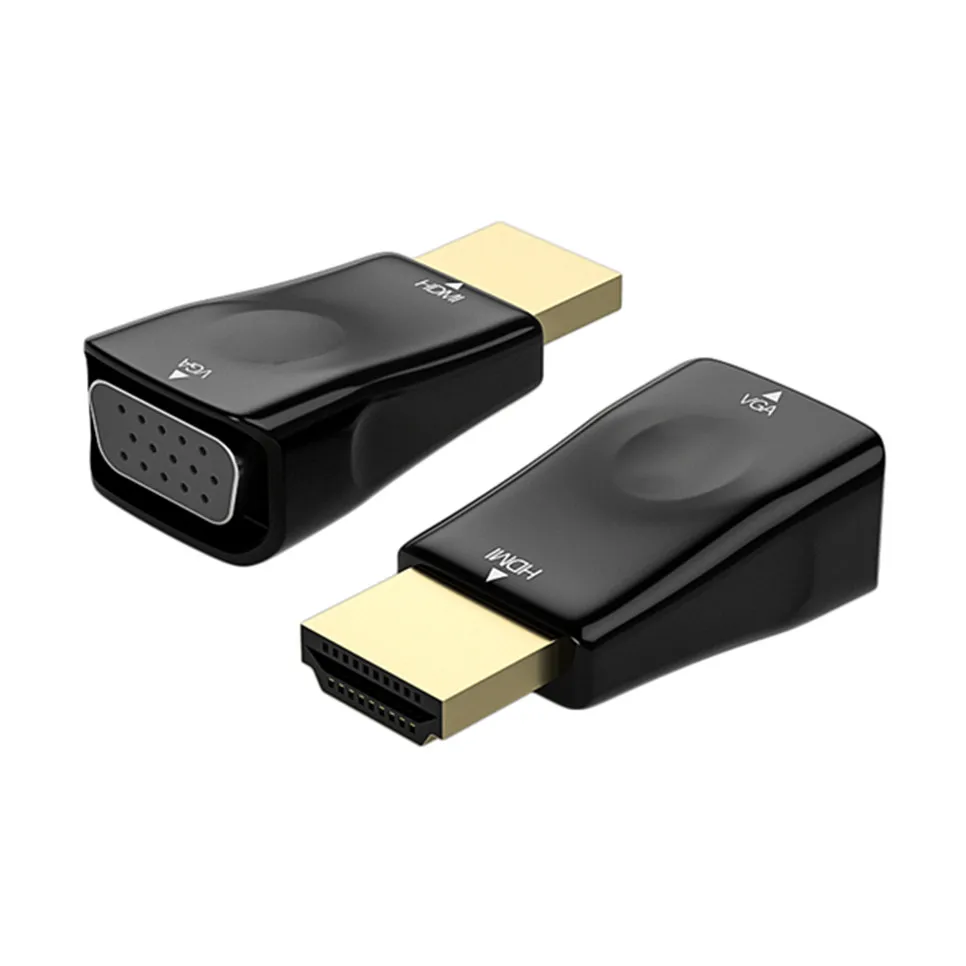 Męski na HDMI dla kobiety-kompatybilny z Adapter VGA HD 1080P Audio kabel konwertera do laptopa PC TV, pudełko monitor do komputera projektor