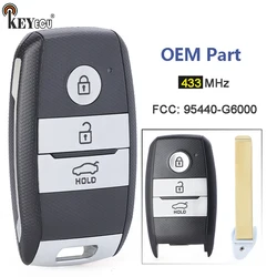 KEYECU 433MHz p/n: muslimah OEM Parts Keyless-Go Smart 3 Button Remote Key Fob per Kia Picanto Morning 2017 2018 2019