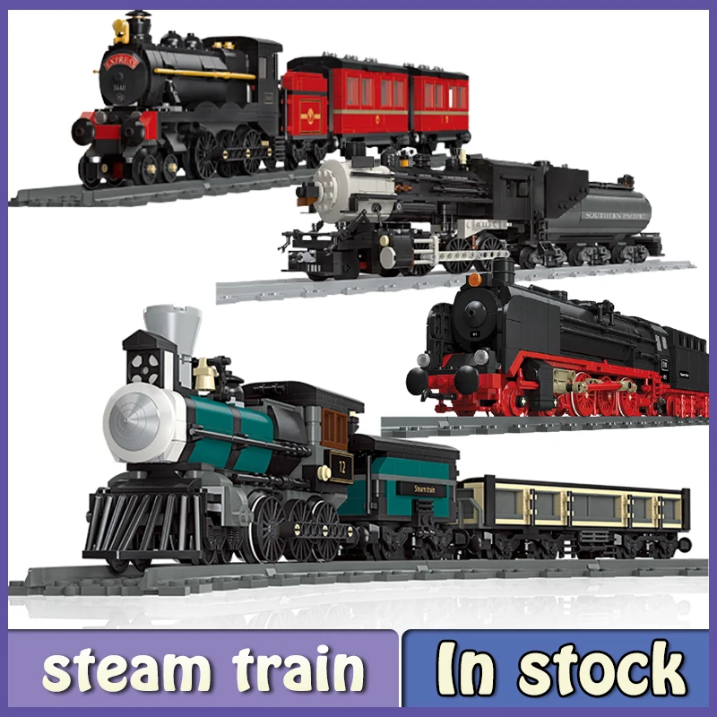 JIESTAR In Stock MOC Classic Steam Train Series Freight Train Building Blocks DIY Children Boys And Girls Toy Birthday Gifts