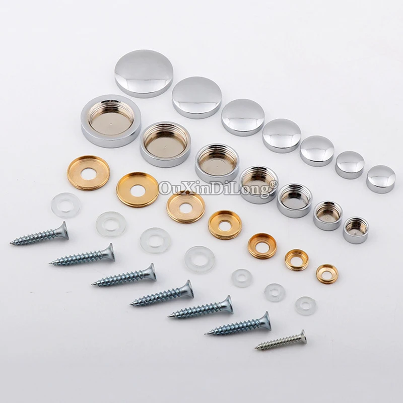 Durable Luxury 100PCS Pure Brass Advertisement Nails  Acrylic Billboard Sign Glass Mirror Nails Screws Decorative Caps Chromed