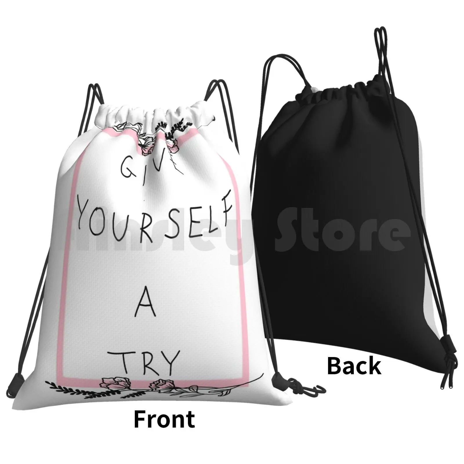 Give Yourself A Try ( 1975 ) Backpack Drawstring Bags Gym Bag Waterproof 1975 The 1975 Indie Music Indie Music The 1975