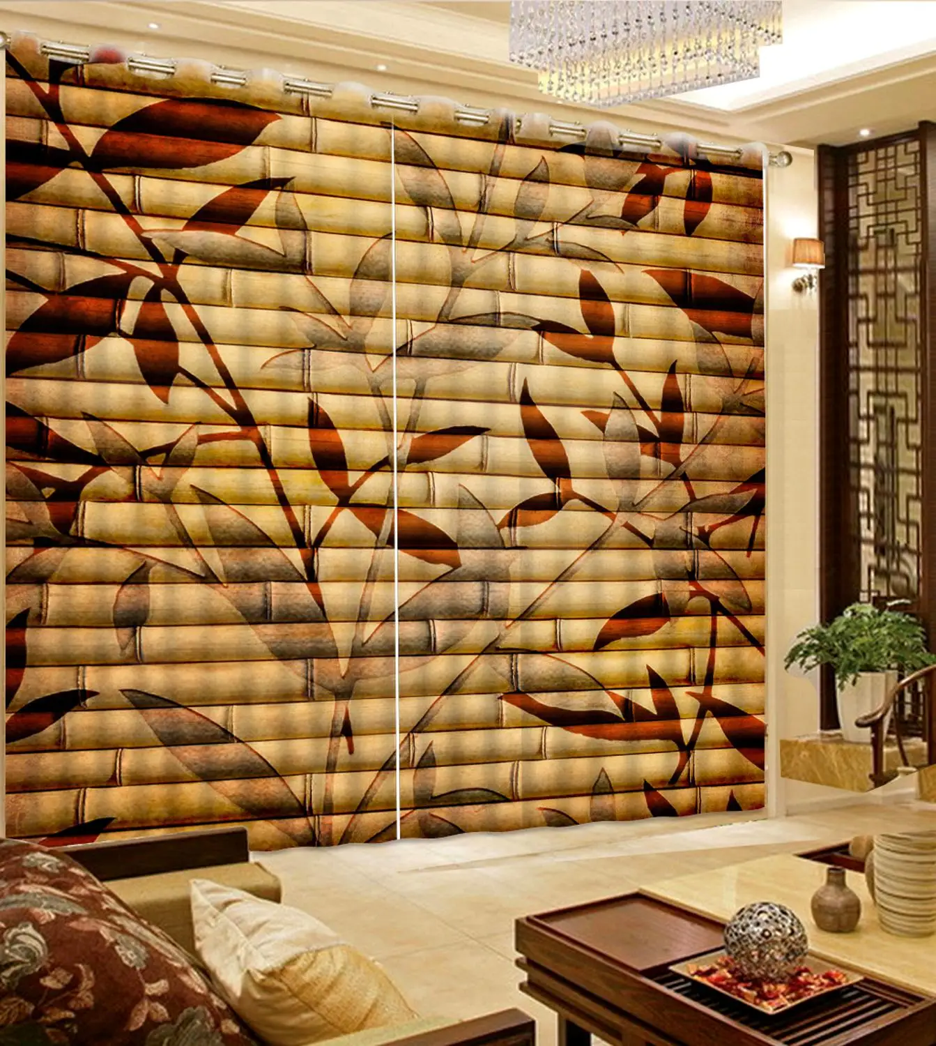 

custom bamboo curtain kitchen Living room hotel window curtains home decor 2019 The New blackout curtains