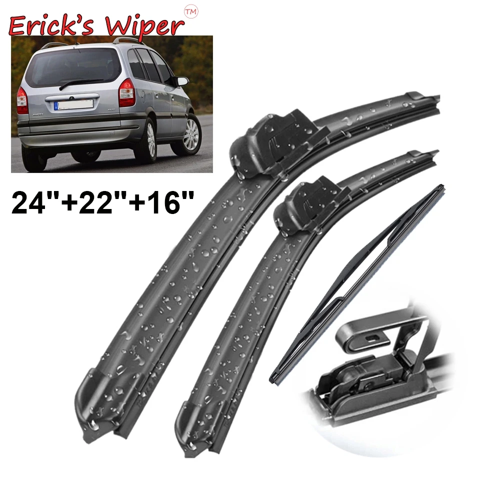 Erick\'s Wiper Front & Rear Wiper Blades Set Kit For Opel Zafira A 1999 - 2005 Windshield Windscreen Window Brushes 24\