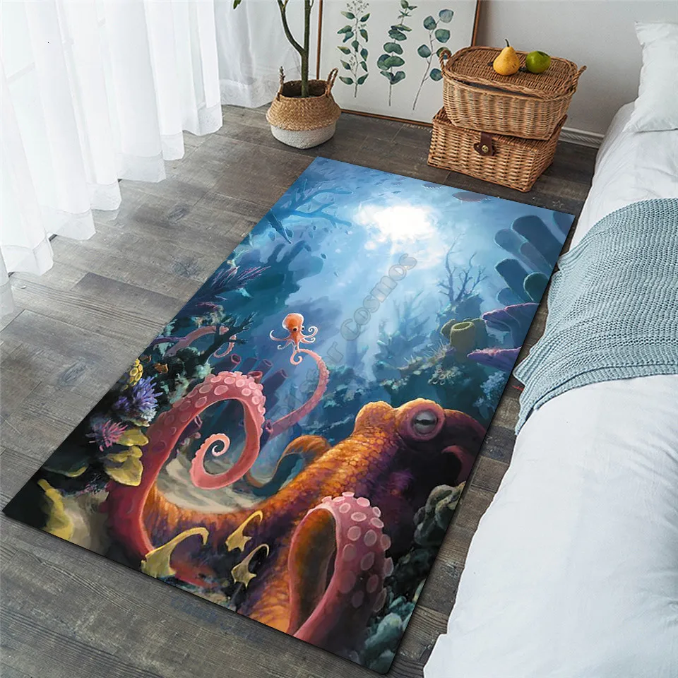 

Octopus Area Rug 3D All Over Printed Non-slip Mat Dining Room Living Room Soft Bedroom Carpet 1