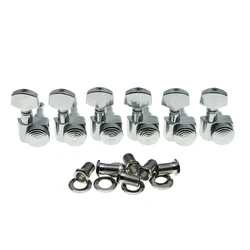 Chrome 6 Inline 2 Pin Locking Tuning Keys Pegs Tuners Fits USA ST TL