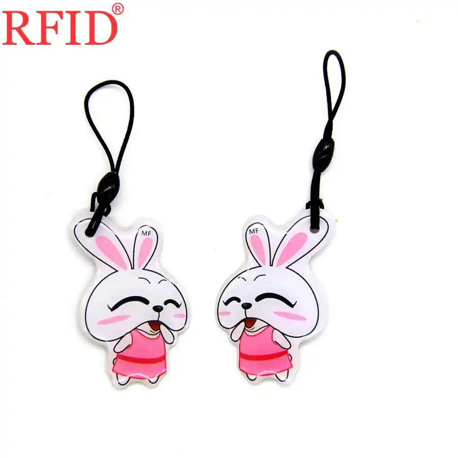 UID S50 1K 13.56Mhz Changeable NFC Keyfob Rewritable IC Card Cartoon Waterproof Key Ring Fob Token Tag For Access Control 1pcs