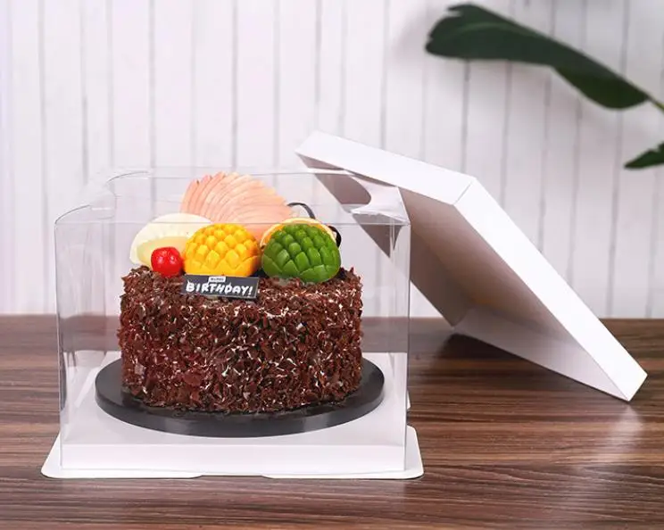 22*22*23cm Quadrato Bianco Nero Blu Rosa Scatola Della Torta per la Torta Di Compleanno Confezione Regalo della Madre giorno Contenitore di Torta