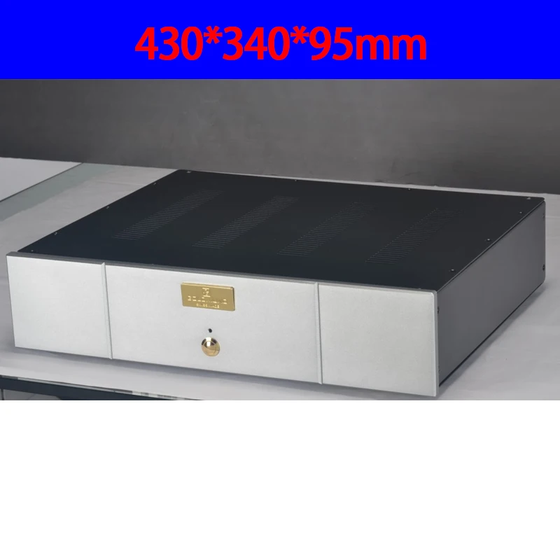 

KYYSLB 430*340*95mm Imitation Gawain Small Backstage Amplifier Chassis Box House DIY with Switch Feet Amplifier Case Shell