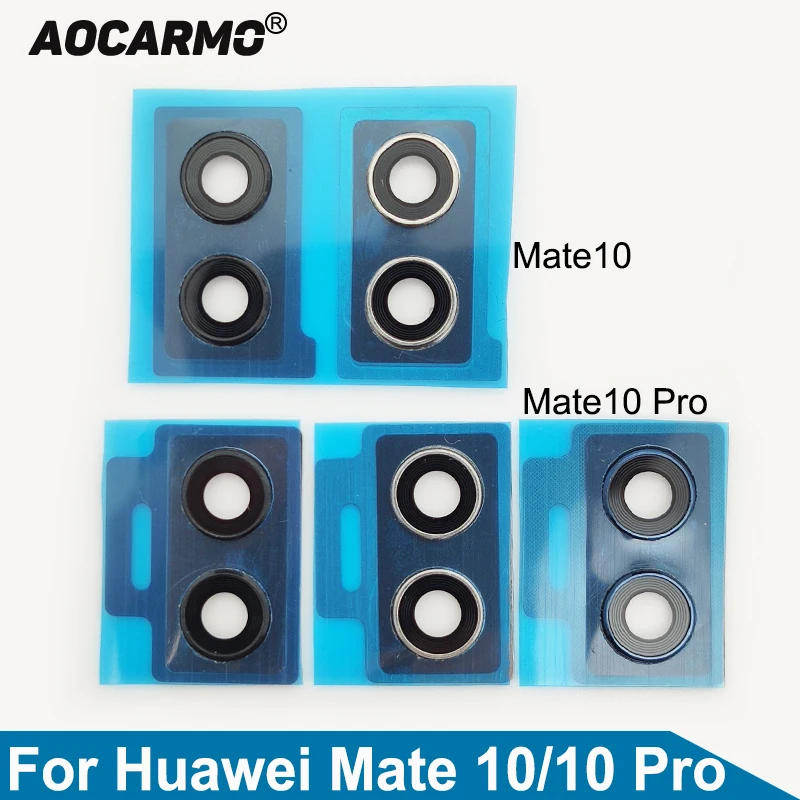 Aocarmo 메인 카메라 렌즈 후면 후면 카메라 렌즈 유리, 프레임 링 커버 접착 스티커, 화웨이 메이트 10 10 프로