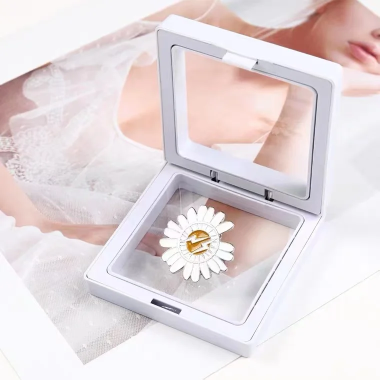 Badge Storage Box Transparent Dust-proof Medal Jewelry Box Large Capacity Brooch Wall Display Frame Pin Gift Box Collection