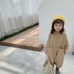 Korean Children Clothing Jumpsuit 2020 Autumn Model Boys and Girls Workwear One-Piece Cotton Simple Children's Jumpsuit