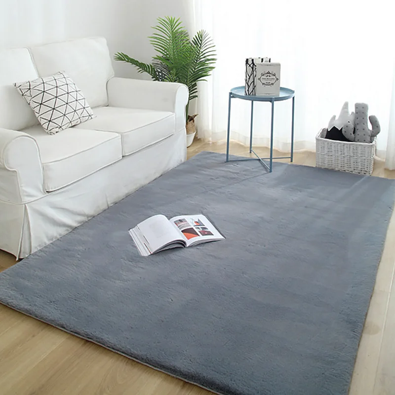 

Imitation Rabbit Fur Carpet Livingroom Bedroom Bedside Rugs Soft Fluffy Sofa Mat Coffee Table Bay Window Seat Pad Solid Color