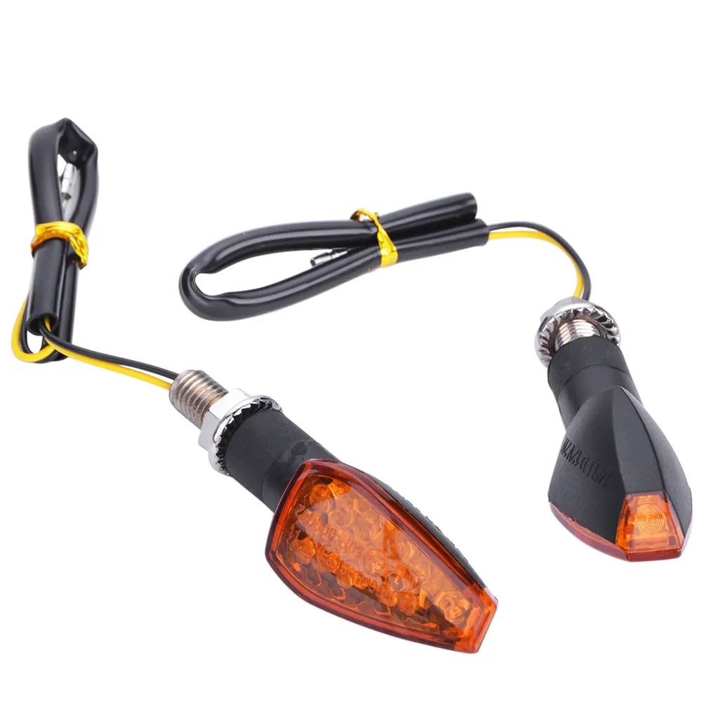 1 Pair Motorcycle Turn Signal Lights Triangle LED Sequential Turn Signals Indicators For Yamaha Kawasaki Honda Suzuki