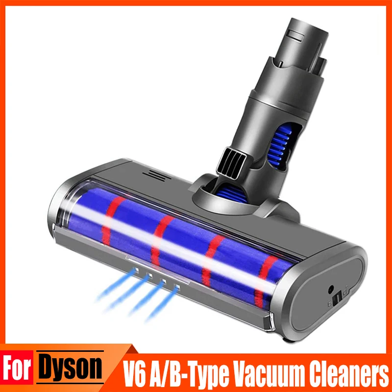 لينة الأسطوانة رقيق الطابق رئيس الأسطوانة فرشاة ل ديسونز V6 A/B-نوع مكانس كهربائية أجزاء تدوير طقم فُرش للماكياج مع أضواء Led