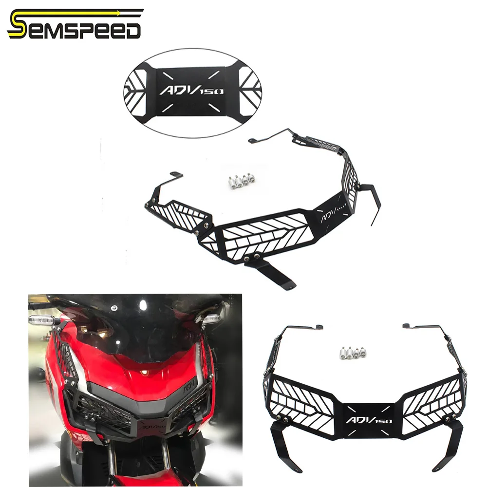 

SEMSPEED Fit For ADV150 ADV 150 ADV-150 2019 2020 Motorcycle Accessories Front Headlight Grille Guard Cover Protector Decorative