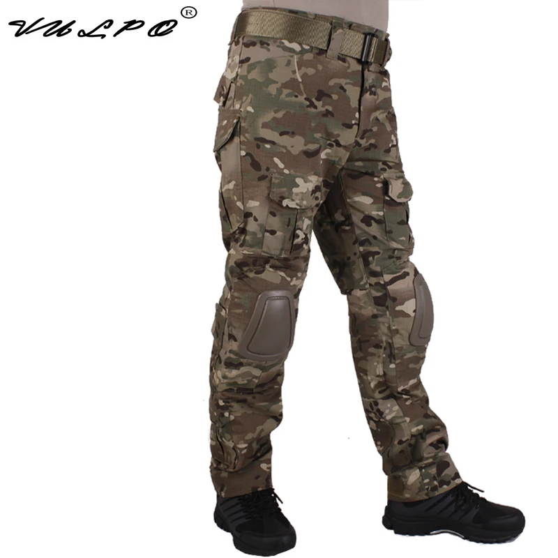 VULPO Hunting Camouflage Pants Tactische Broek En Kniebeschermers Hunting Game Cosplay Uniform