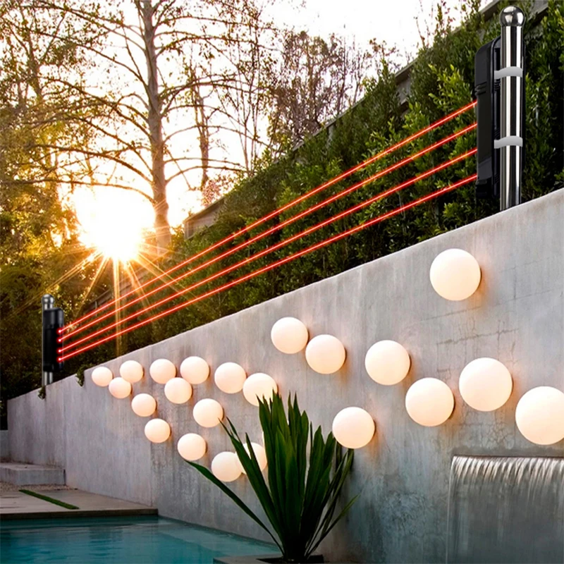 KINJOIN 50M 屋外 4 ビーム周辺デジタルホームセキュリティ警報システムビームセンサー