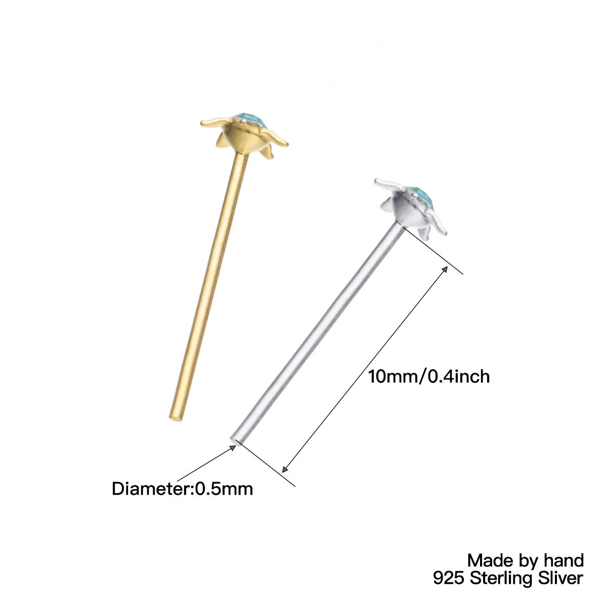 36Pcs 925 Sterling Silver Nose Piercing Jewelry Crystal Star Shape Pircing Nariz Percing Nez