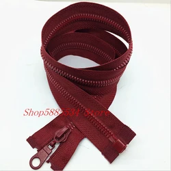 1/2/5PCS 5#28 Inch (70cm) wine red Separating Jacket Zippers Sewing Heavy Duty Plastic Zippers Bulk process open-end