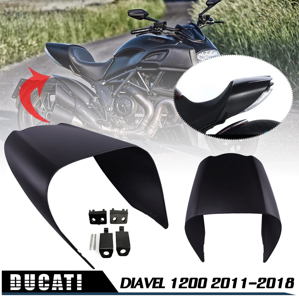 

Rear Pillion Passenger Hard Seat Cowl Cover Tail Fairing For Ducati Diavel Cromo Stripe Strada 2011-2018 Motorcycle Accessories