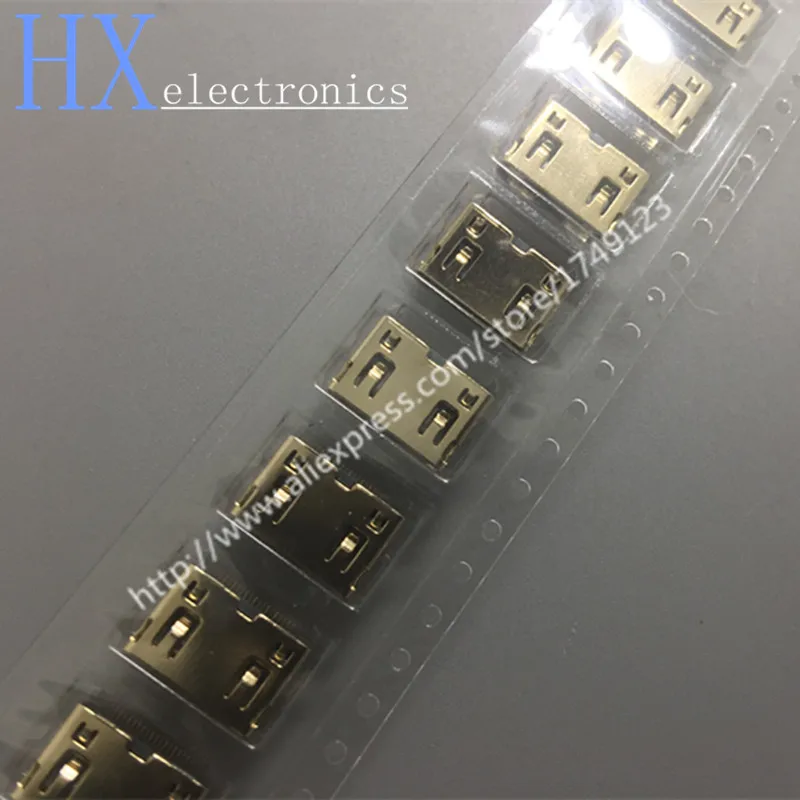 10PCS HD Transmission Socket MINI Gold Plated HDMI 19p Jack